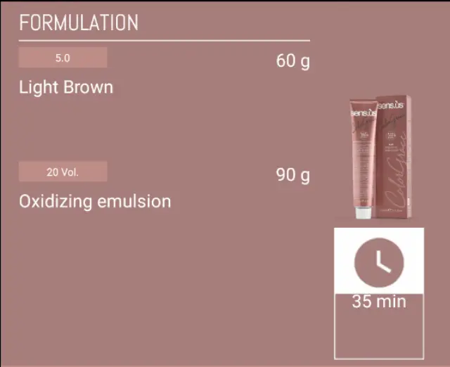 Sensus Color Grace M3K 5.0 Light Chestnut 100ml - (μόνιμη βαφή φωτεινό καστανό) 3