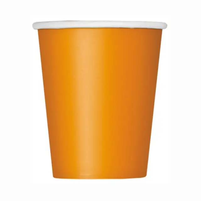 Ποτήρια Χάρτινα 266ml Πορτοκαλί /8 τεμ