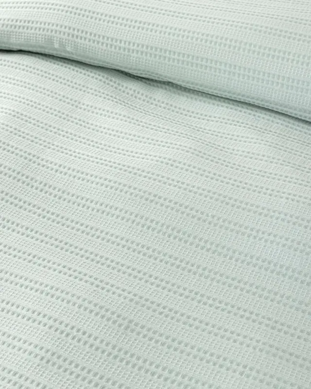 Κουβέρτα 240x260 King Size 200gsm Πικέ Nima Dune 100% βαμβακερό- Minty Blue 2