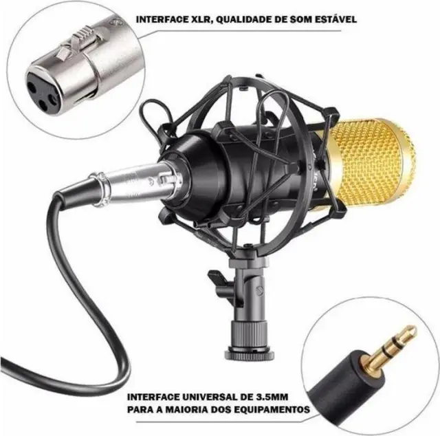 Andowl Πυκνωτικό Μικρόφωνο XLR 7451 Τοποθέτηση Shock Mounted/Clip On Φωνής 3