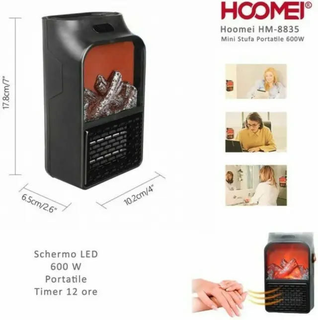 Hoomei Αερόθερμο Τοίχου 600W HM-8835 2