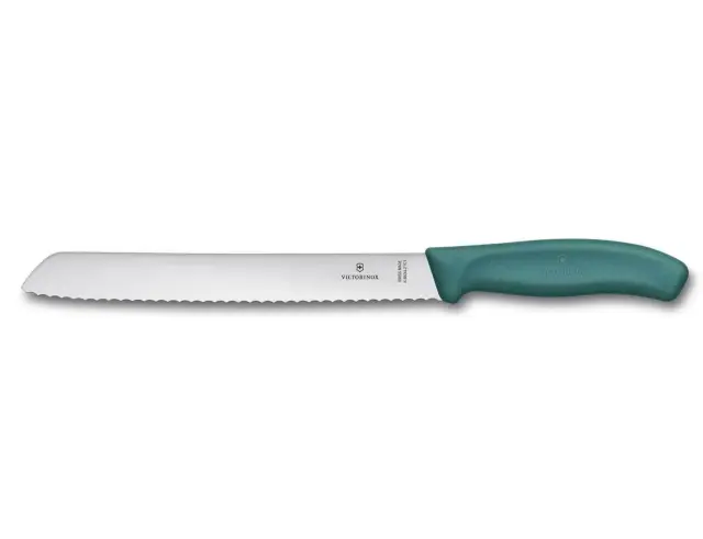 Μαχαίρι ψωμιού Victorinox Swiss Classic με πράσινη λαβή και μήκος λεπίδας 21cm6.8634.21C1B 2
