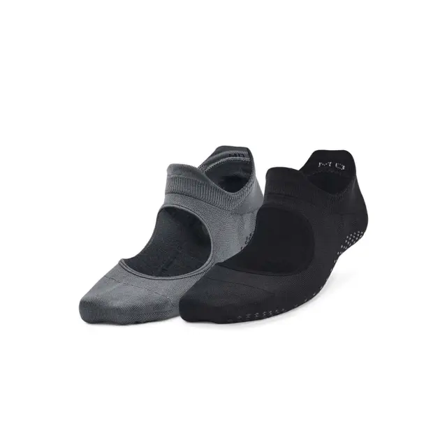 Under Armour Women's Breathe Balance 2 Pack Socks Μαύρο - Γκρι 1373336-002 (Under Armour) - Small