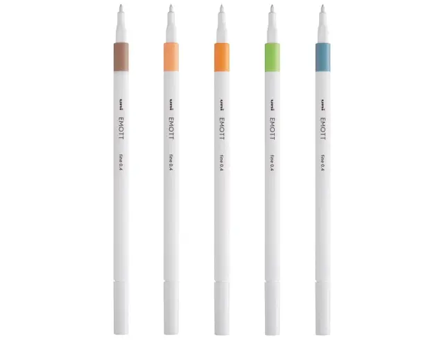 Μαρκαδόροι Σχεδίου Uni-Ball Natural Emott με πάχος μύτης 0.4mm - 5 τεμάχιαEMOTT 5P SET NATURAL COLOURS 3