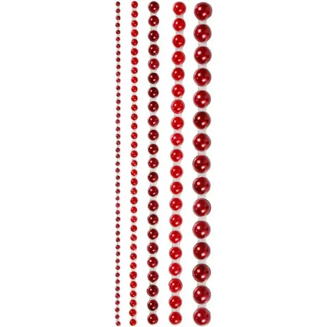 Πέρλες μισές κόκκινες, 2-8 mm, 140τεμ.