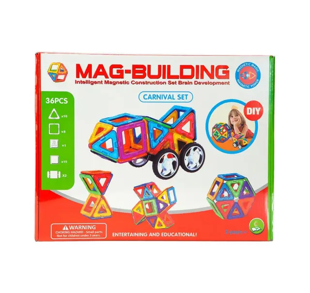 OEM Mag-Building Μαγνητικές Κατασκευές, 36 Τεμάχια 640501-GB-W36