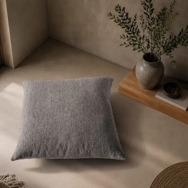 Μαξιλαροθήκη Utah 11 Grey TEORAN 65x65cm δαπέδου με γέμιση 2