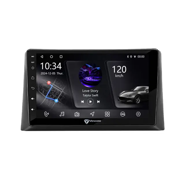 VenCore Οθόνη Multimedia Android 15 9" PX5S Octa-Core 2GB/32GB IPS με Πρόσοψη, CarPlay, Android Auto και Υποστήριξη Κάμερας 360° για Peugeot 308 2013-2026 – Μαύρη (3236-10005-0102B) 2