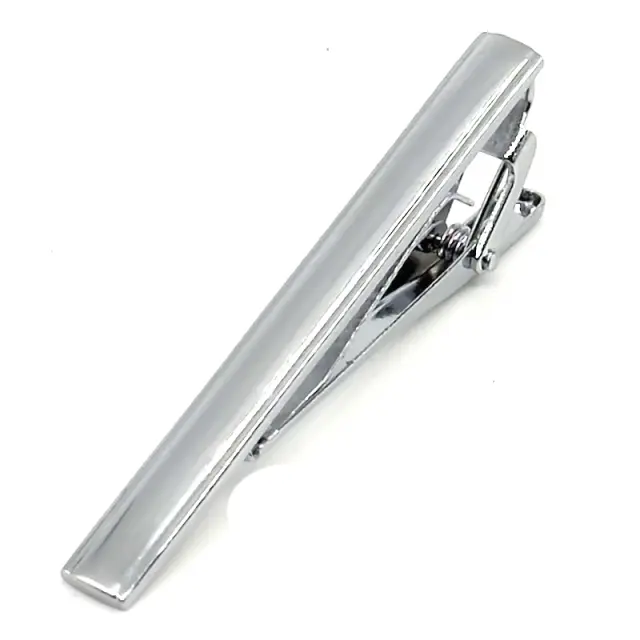 Ασημί Κλιπ Γραβάτας 6 cm με Σμάλτο – LGD-TC-126/6CM 3