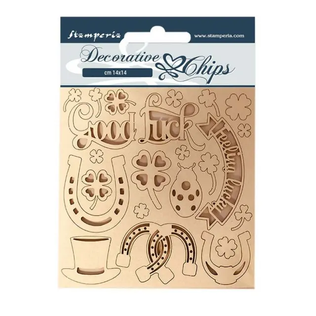 Chipboard Stamperia 14x14cm, Good luck