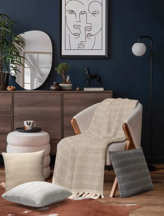 Διακοσμητικό Μαξιλάρι HERHALING BEIGE MADI Διακοσμητική μαξιλαροθήκη: 45 x 45 εκ. 2