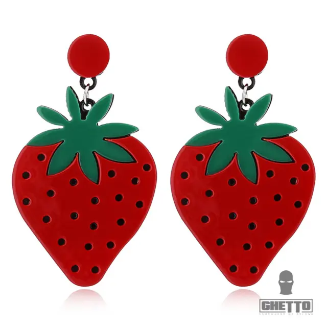 Ghetto Strawberry Acrylic Earrings