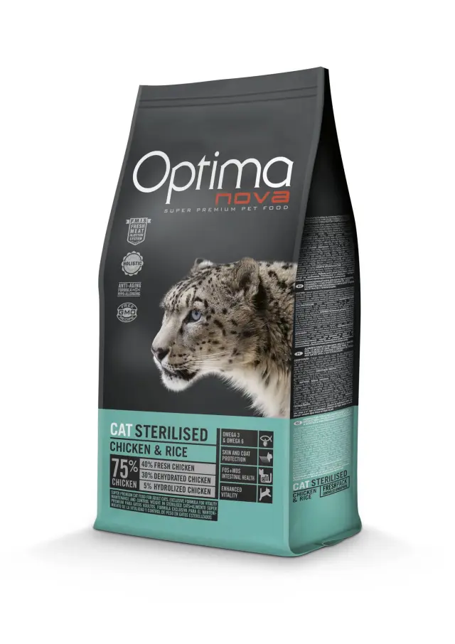 Optima Nova Low Grain Cat Adult Sterilised Chicken & Rice 2Kg Μονόχρωμο