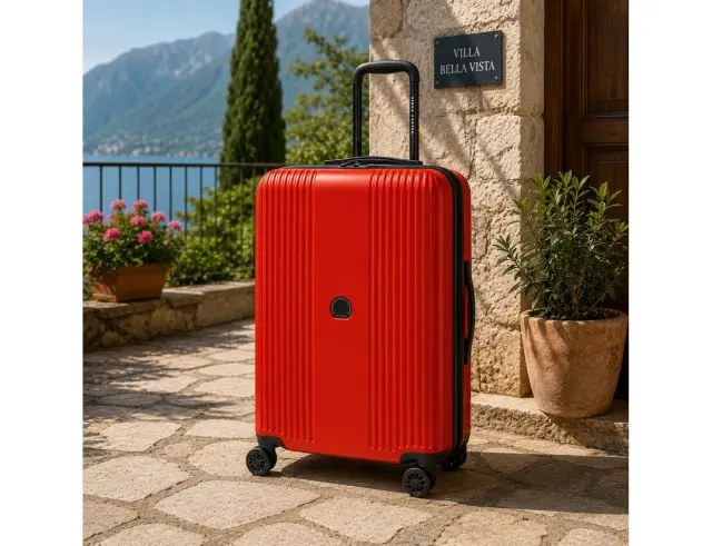 Βαλίτσα Delsey Paris Ophelie με χωρητικότητα 121L, τηλεσκοπικό χερούλι, κλείδωμα ασφαλείας, 4 ροδάκια και διαστάσεις 50x32x76cm - Red 803/810/821-EU L