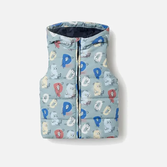 Zippy Γιλέκο Puffer Εμπριμέ Μέντα για Βρεφικό Αγόρι