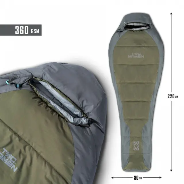 TAC MAVEN Mummy Sleeping Bag 360GR/M²-Χειμωνιάτικος Υπνόσακος  - 72-Χακί-Ral7013-Mix