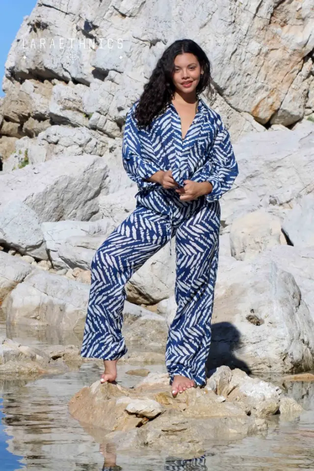 LARA ETHNICS "AXOS" PANTS (AXOS-BLUE) - L-XL 3