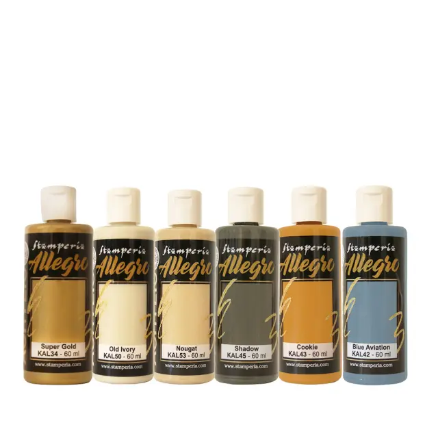 Χρώματα ακρυλικά Allegro σετ 6 τεμ. 59ml, White Christmas