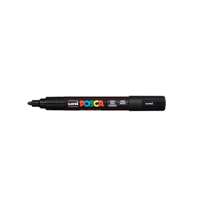 Μαρκαδόρος Σχεδίου Uni Posca PC-5M Medium με πάχος μύτης 1.8-2.5mm - BlackPC-5M(E) - MAYPO