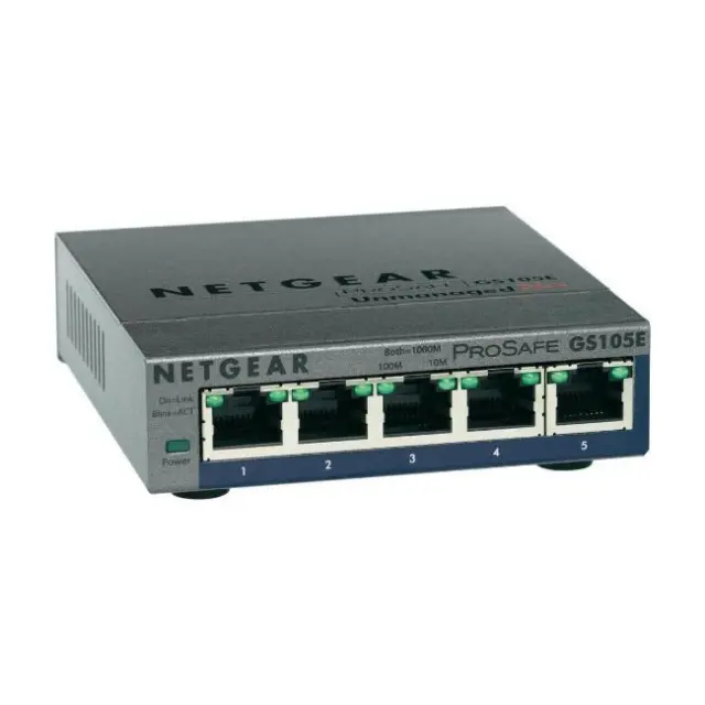 NetGear GS105E v2 Unmanaged L2 Switch με 5 Θύρες Gigabit (1Gbps) Ethernet