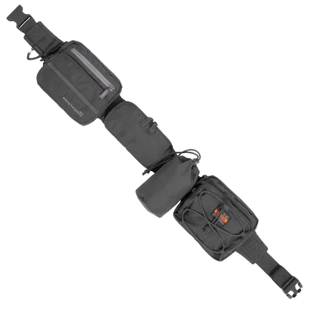 Pentagon Alissos Belt-Πολυχρηστική Ζώνη με 4 Θήκες - 01-Black-Μαύρο
