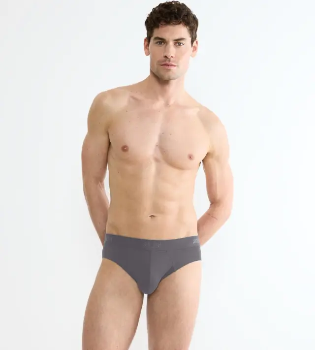 Sloggi Men SLG Base Briefs Σλιπ Οργανικό Βαμβάκι Μπλε-Γκρι 2-Pack