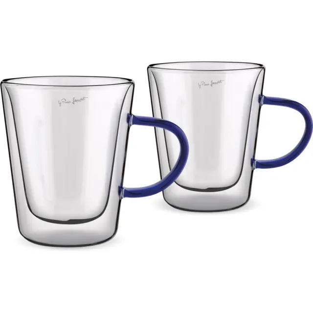 Σετ Ποτήρια Τσαγιού VASO Lamart LT9119 Γυάλινα με Διπλό Τοίχωμα 300ml Μπλε 2 Τεμ 3