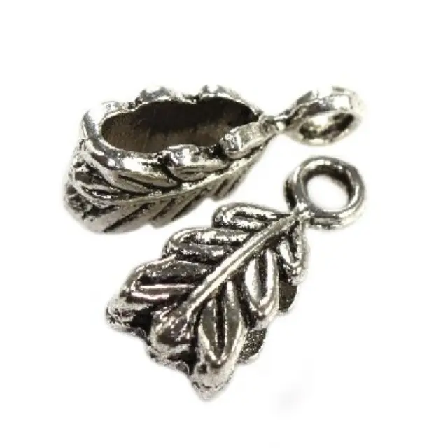 Μεταλλική Χάντρα Modular Loop Leaves Με Κρίκο 11x6.3mm - 10τεμ