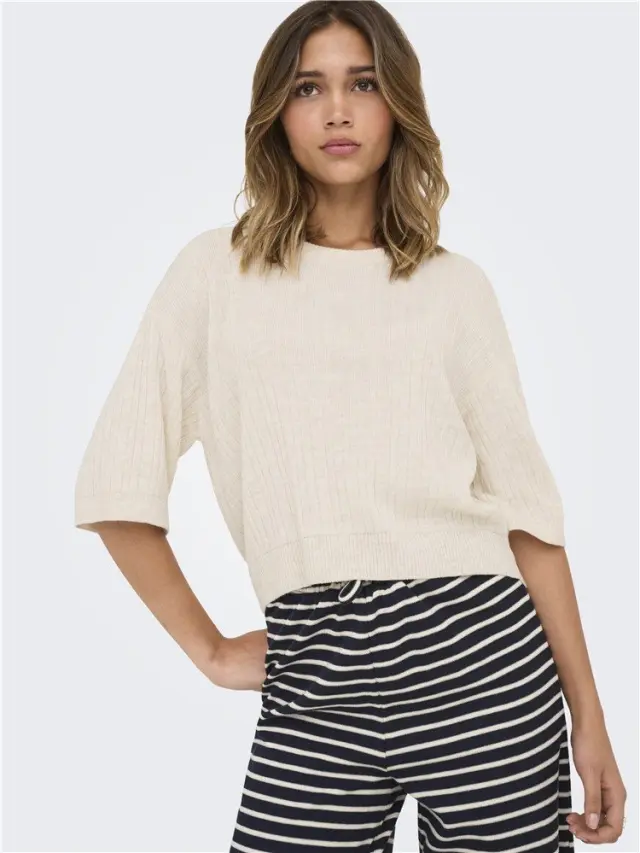 Μπλούζα πλεκτή, ONLTHEA SS O-NECK PULLOVER, Only - XL 2