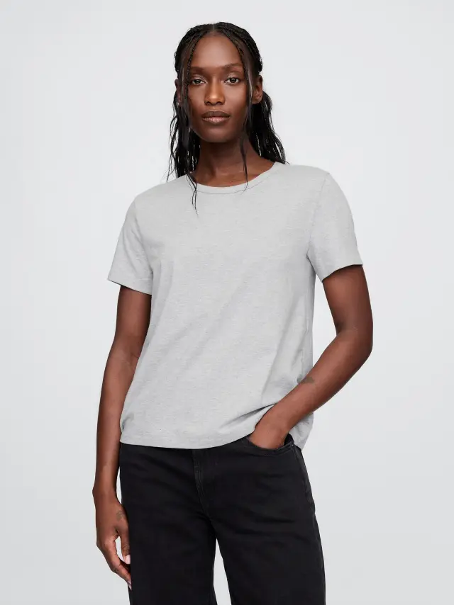 Γκρι Vintage Μπλούζα από 100% Οργανικό Βαμβάκι Heather grey