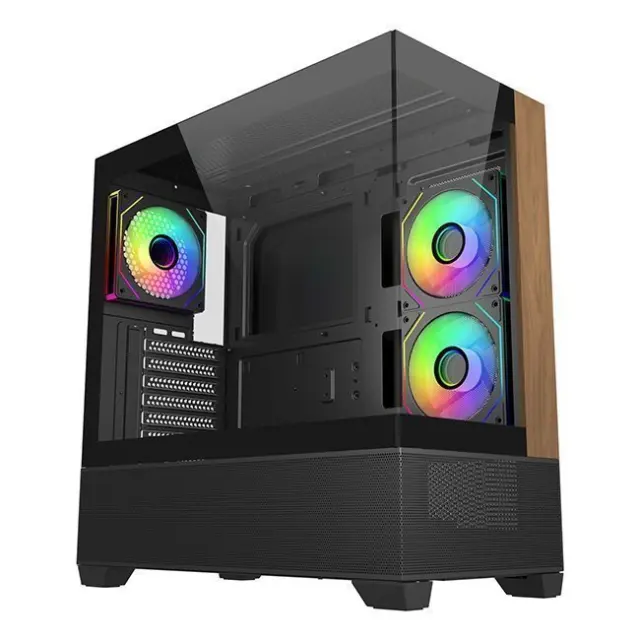 CoolerMaster PC Case Elite 690 Wood Midi Tower Black (E690-KHNN-S00)