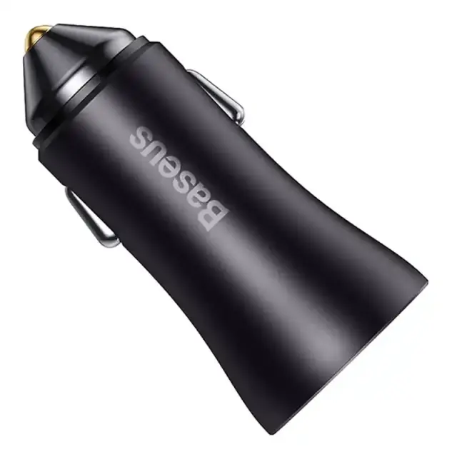 Baseus Φορτιστής Αυτοκινήτου Golden Contactor Max, 2x USB, 60W (Ανθρακί) 3