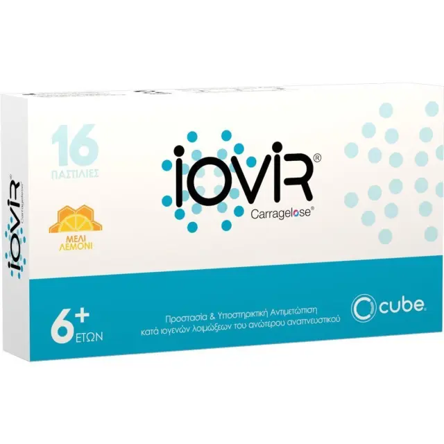 Iovir Sore Throat Lozenges (6+) Παστίλιες για τον Ερεθισμένο Λαιμό με Γευση Μέλι - Λεμόνι, 16τμχ