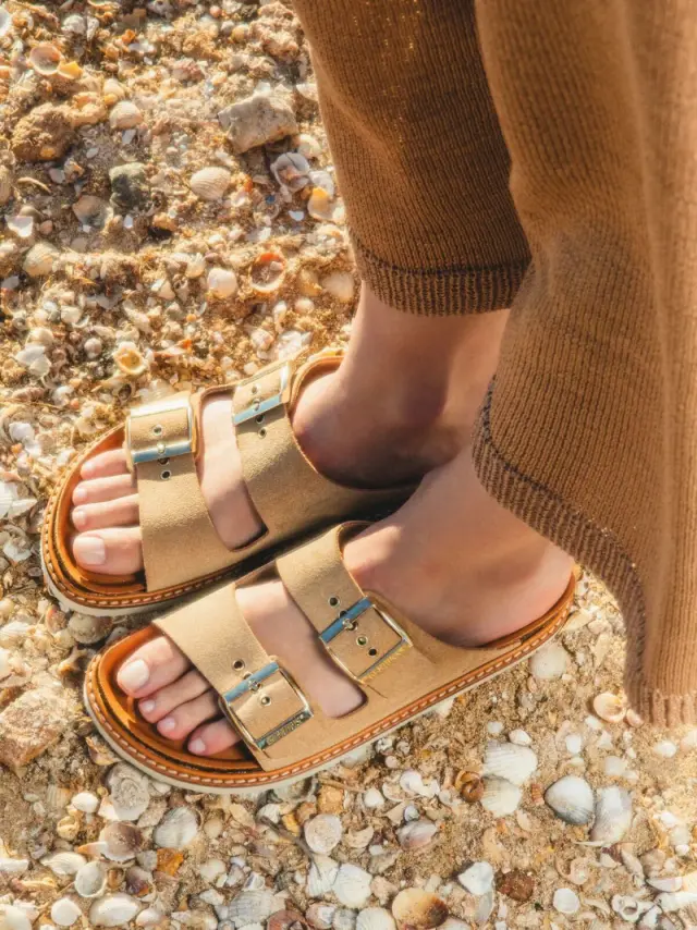 Genuins Πέδιλα Γυναικείο δέρμα suede Μπεζ GEN/HAWAII VELOUR ALMOND 2