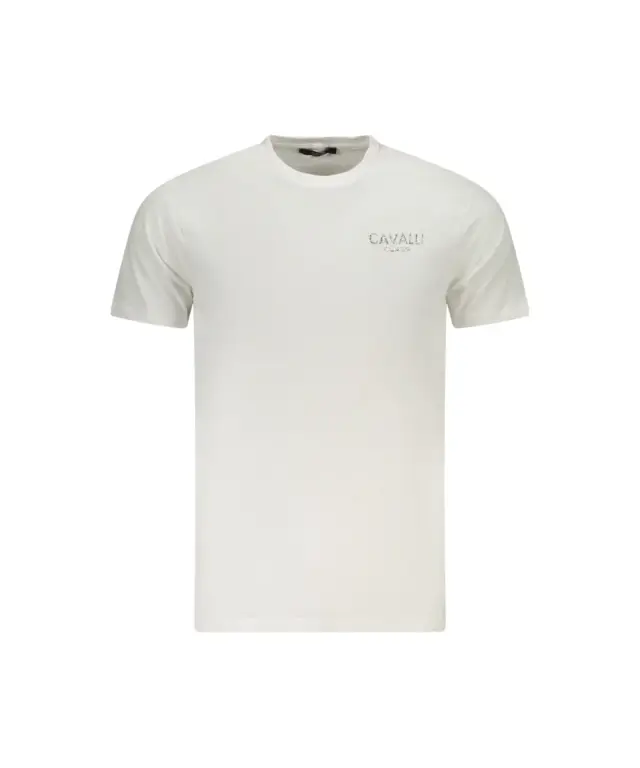 Cavalli Class - Ανδρική Μπλούζα T-Shirt Κοντομάνικη Short Sleeve TXT61JJD060-00533 Λευκό