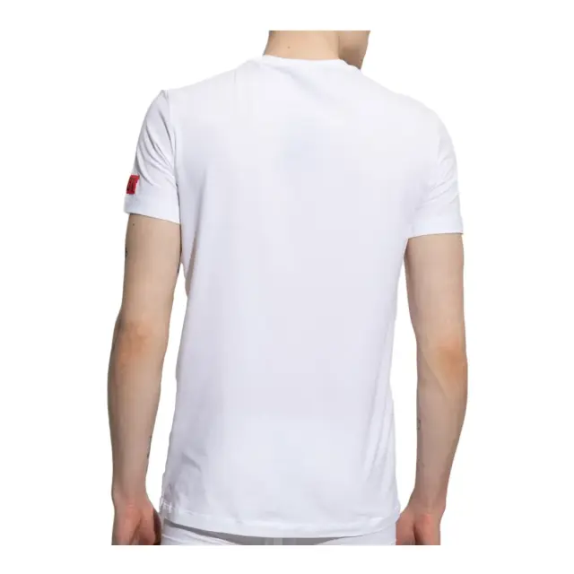 DSQUARED2 Ανδρικό T-Shirt BE ICON Arm Logo, Χρώμα Λευκό-Κόκκινο 3