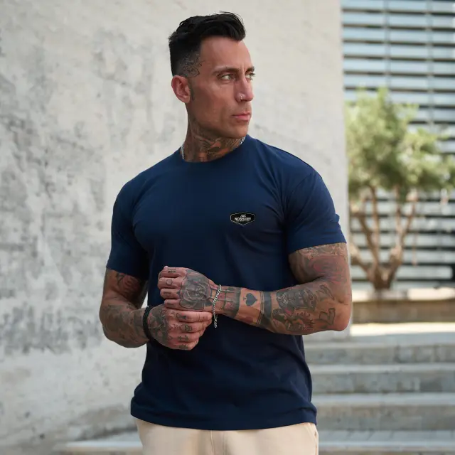 T-shirt Noshame® Navy με τύπωμα polymorphic - 142568 - XXL