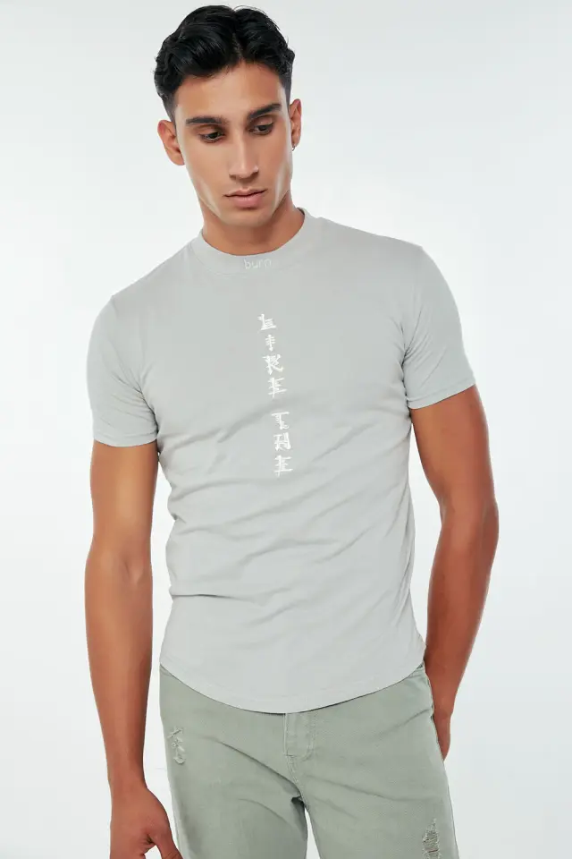 T-Shirt Burn Γκρι