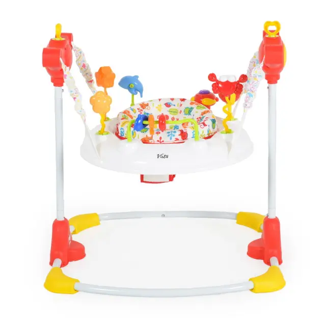 Moni Jumper Vista Παιχνίδι Στήριξης Τραμπολίνο με Περιστρεφόμενο Κάθισμα 360° Λευκό 6+ Μηνών