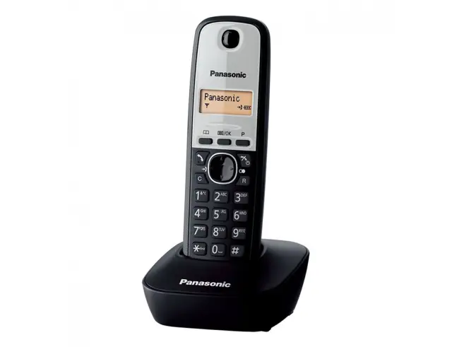 Ασύρματο Ψηφιακό Τηλέφωνο Panasonic KX-TG1611GRG Μαύρο-Ασημί με Αναγνώριση Κλήσης, Λειτουργία Αφύπνισης και Φωτιζόμενη Οθόνη