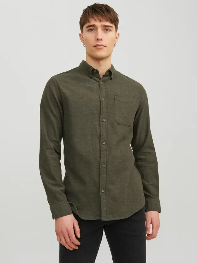 JJECLASSIC MELANGE SHIRT LS NOOS Rosin