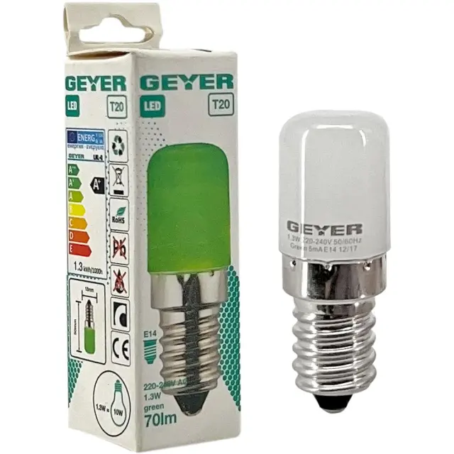 Λαμπάκι LED Νυxτός T20 1.3W E14 Geyer πράσινο 70lm