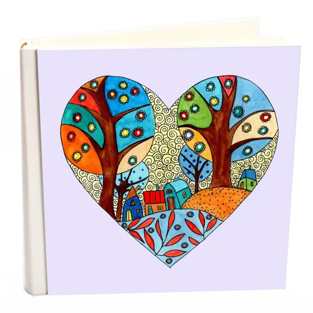 Άλμπουμ my album hearts house boho style με ριζόχαρτο 35x35cm και κουτί άλμπουμ