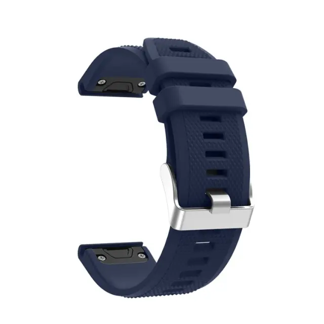 Λουράκι Σιλικόνης για Garmin Fenix 5/6/6 Pro/7/8/9 (47mm) Με Ασημένιο Κλείσιμο - Μπλε Σκούρο OEM