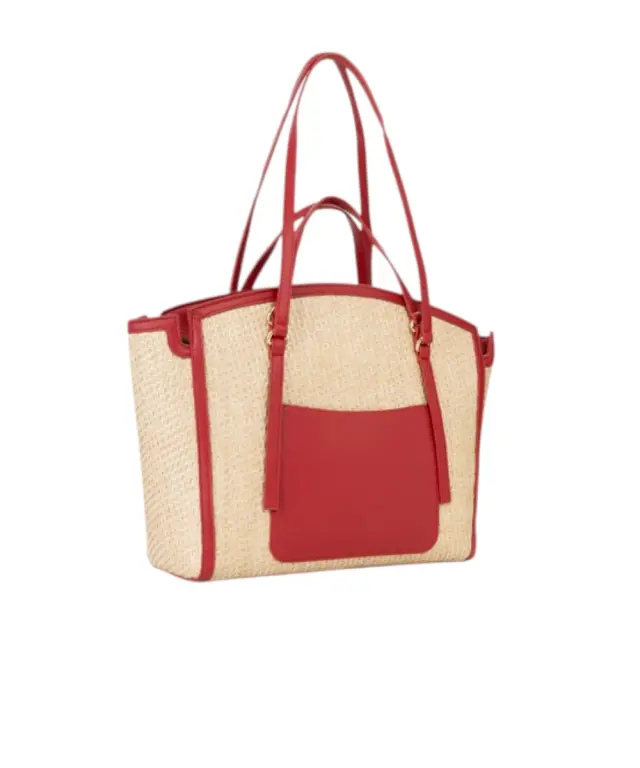 Valentino Bags - Γυναικεία Τσάντα Ώμου Demetra VBS9R901-235 Μπεζ/Κόκκινο 3