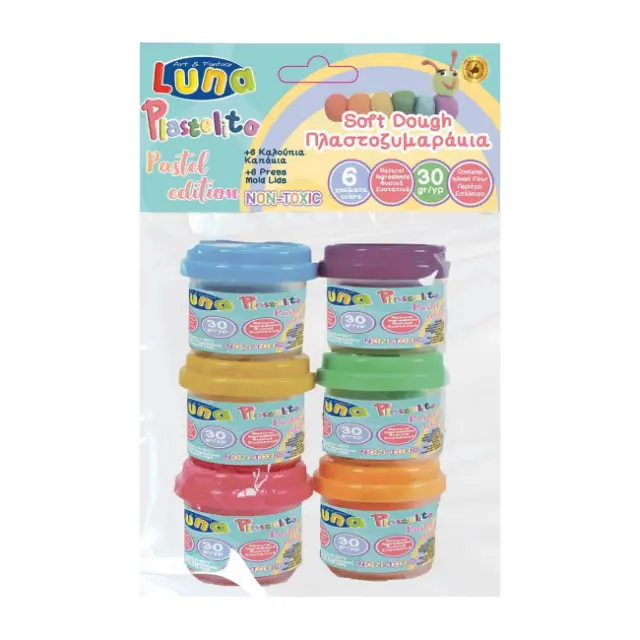 Luna Πλαστoζυμαράκι 6 Xρώματα Pastel x 30gr (000647069)