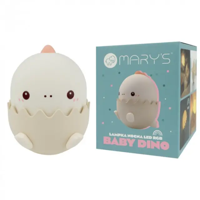 Φωτιστικό επαναφορτιζόμενο MARY S BABY DINO LED NIGHT LAMP RGB PINK-MW20793 3