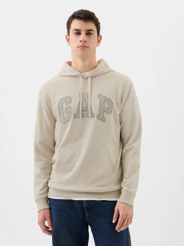 Μπεζ Gap Logo Φούτερ UNBLEACHED WHITE - XL