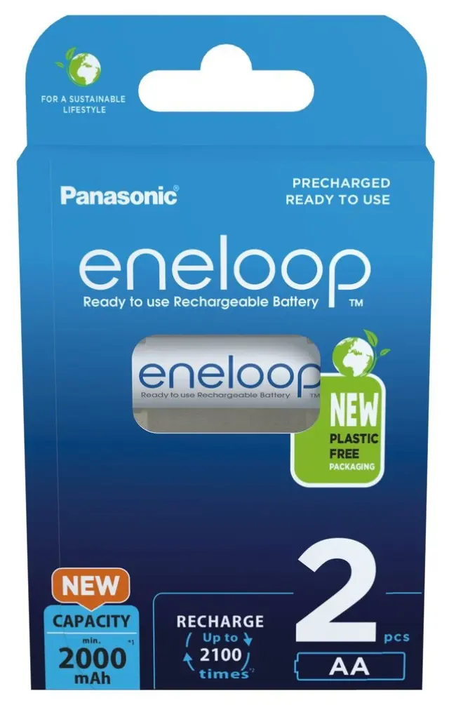 Μπαταρία Επαναφορτιζόμενη Panasonic Eneloop BK-3MCDE/2BE 2000 mAh size AA Ni-MH 1.2V Τεμ. 2
