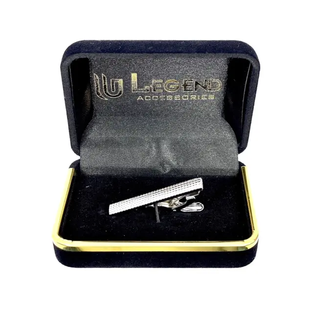 Σχεδιαστικό Ασημί Κλιπ Γραβάτας 4 cm – LGTC-10